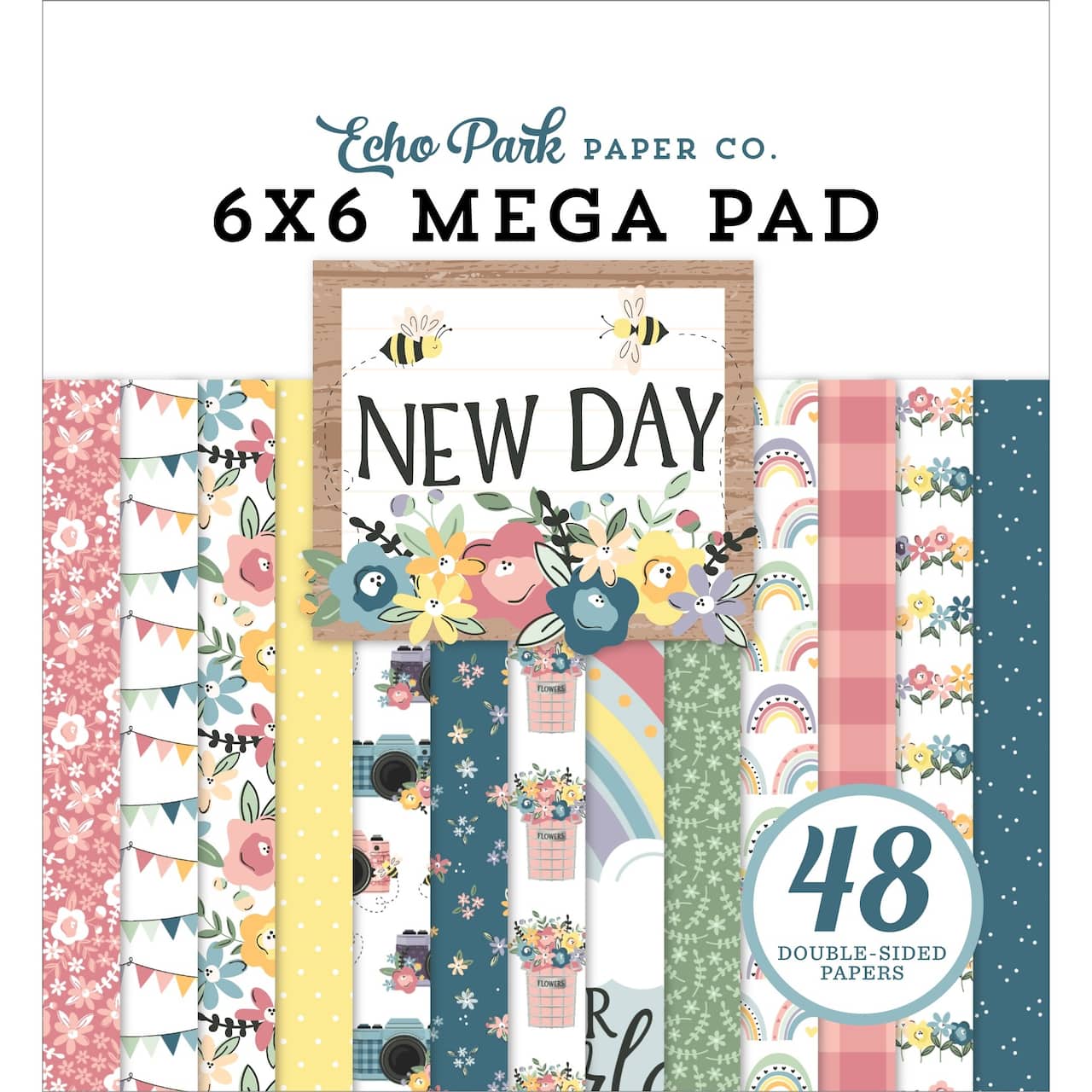 Echo Park™ Paper Co. New Day Double-Sided Mega Paper Pad, 6" x 6"